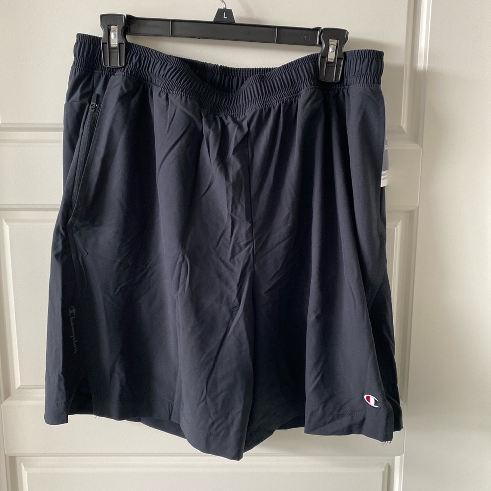 Black Champion Lined 7inch seam shorts NWT Large